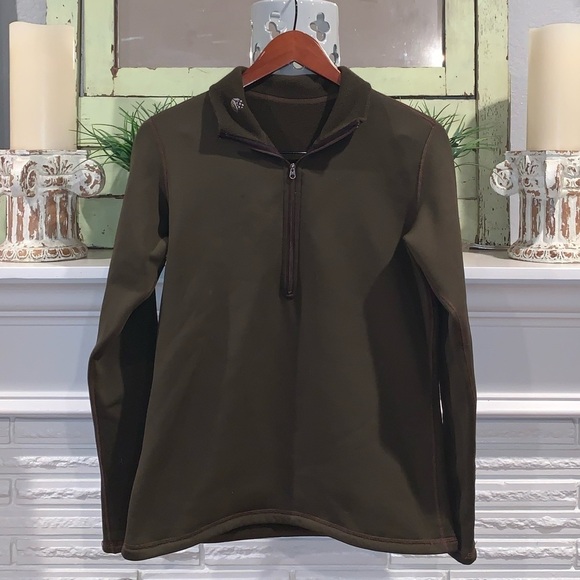 Mountain Hardwear Brown Reversible Fleece Half Zip Sweater Women’s Size Medium - Picture 1 of 5